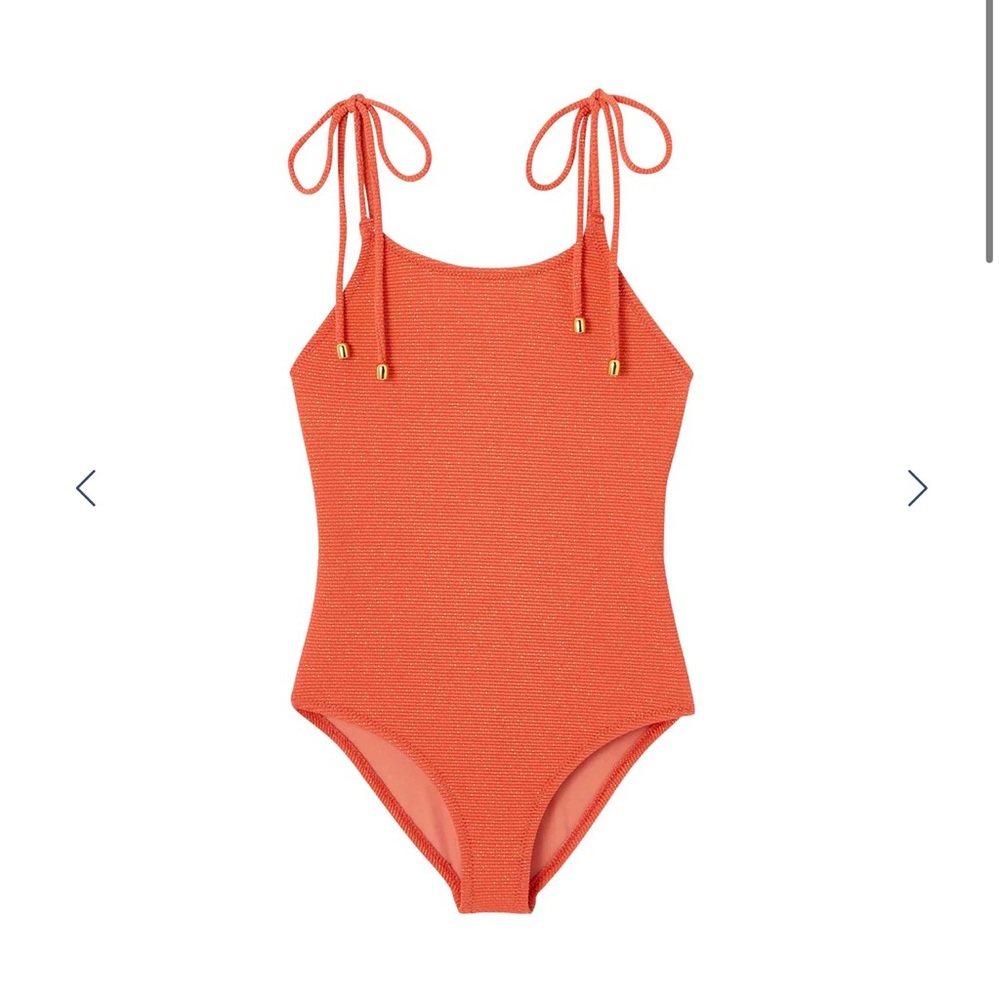 Girls Lison Paris swimsuit. Orange coral color. Size 8. New without tags.